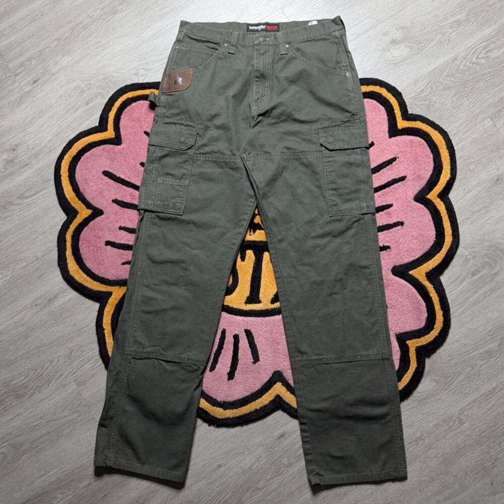Wrangler Riggs Workwear Carpenter Work Pants Size 33x34 Green